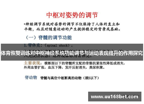 体育恢复训练对中枢神经系统功能调节与运动表现提升的作用探究